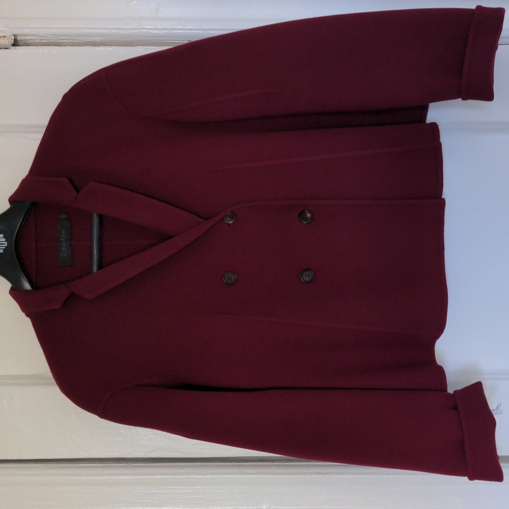 Vintage Calvin Klein Collection wool/ cashmere designer blazer Italy, size 14/50